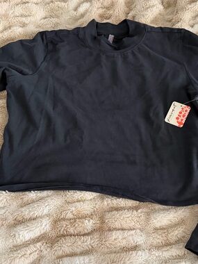 Free People Black Long Sleeve Tee